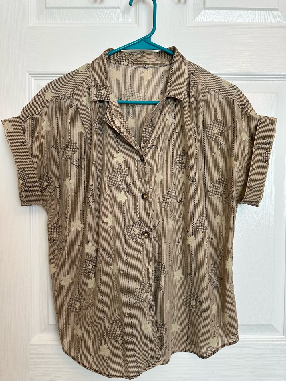 Vintage Lightweight Patterned Short-Sleeve Shirt